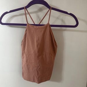 Nike Yoga Cropped Tank Top with Built-in Bra, Peach